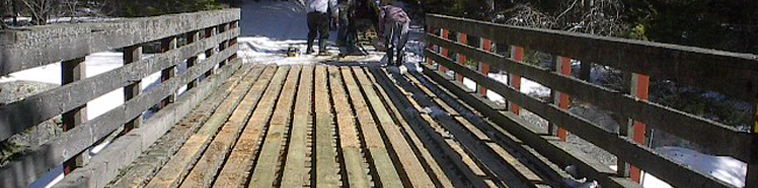 Volunteers working on new Decking